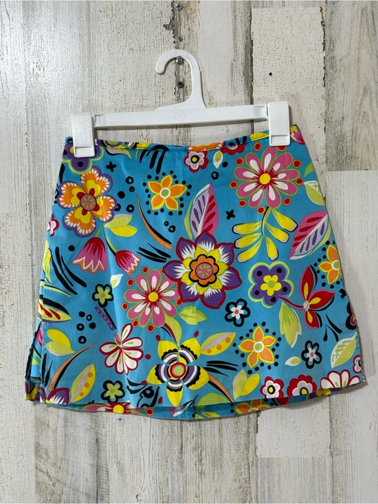 Bamboo Traders Pants - Bamboo Traders Bright Turquoise Floral Mini Skort